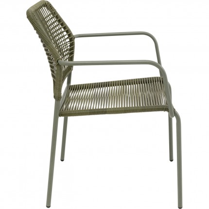 Chaise de jardin avec accoudoirs Madagascar verte Kare Design