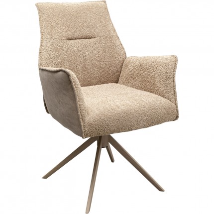Chaise avec accoudoirs pivotante Liverpool beige Kare Design