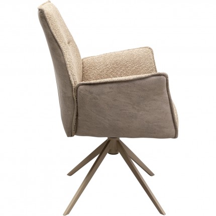 Swivel Armchair Liverpool beige Kare Design