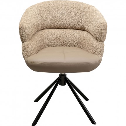 Swivel chair with armrests Tasty taupe Kare Design