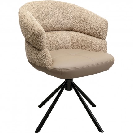 Swivel chair with armrests Tasty taupe Kare Design