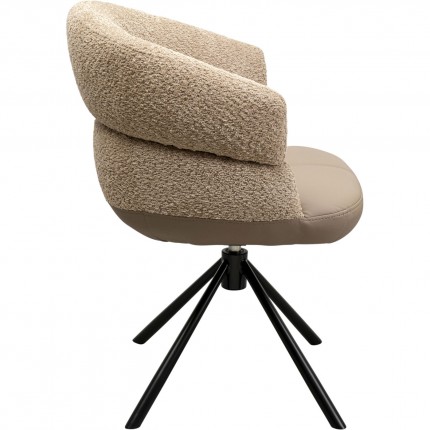 Swivel chair with armrests Tasty taupe Kare Design
