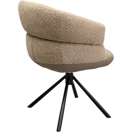 Swivel chair with armrests Tasty taupe Kare Design