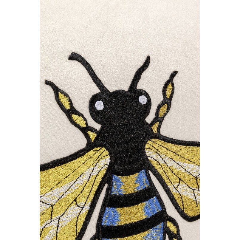 Coussin Bee blanc 45x45cm