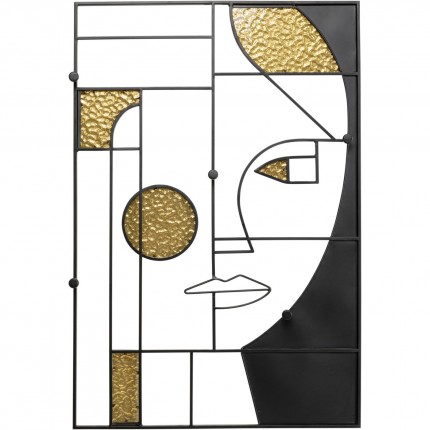 Wall Coat Rack Art Face woman 90x60cm Kare Design