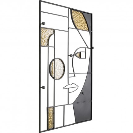 Wall Coat Rack Art Face woman 90x60cm Kare Design