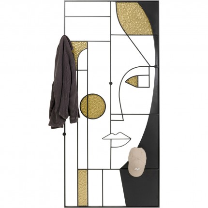 Portemanteau mural Art Face femme 200x90cm Kare Design