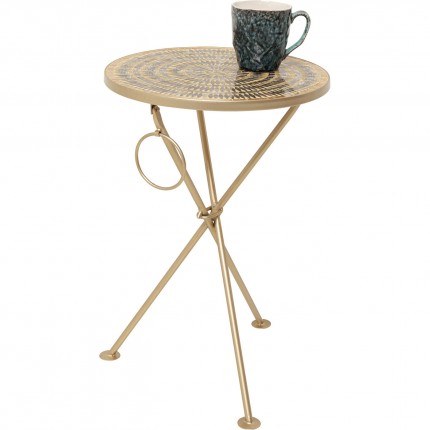 Table d'appoint Clack Mosaic 35cm marron Kare Design