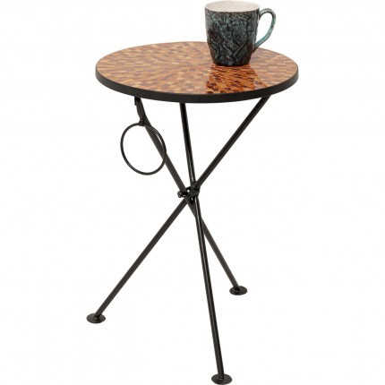 Table d'appoint Clack Mosaic 35cm orange Kare Design