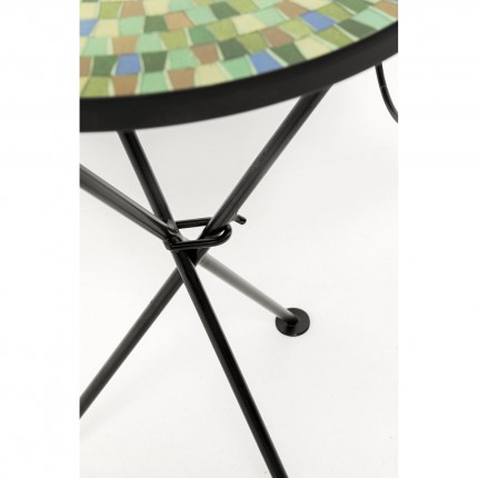 Side Table Clack Mosaic Ø35cm green and blue Kare Design