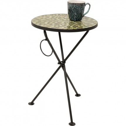 Table d'appoint Clack Mosaic 35cm verte et marron Kare Design