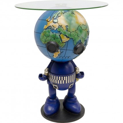 Table d'appoint robot monde bleu Kare Design