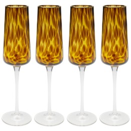 Brown glass champagne flutes - Caramel - Kare Design