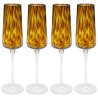 Brown glass champagne flutes - Caramel - Kare Design