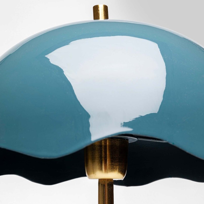 Blue steel and white marble retro lamp - Lia - Kare Design