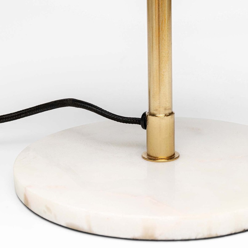 Lampe rétro acier rose et marbre blanc - Lia - Kare Design