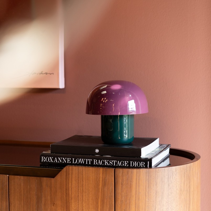 Lampe champignon en acier violet et vert - Mushroom Duo - Kare Design