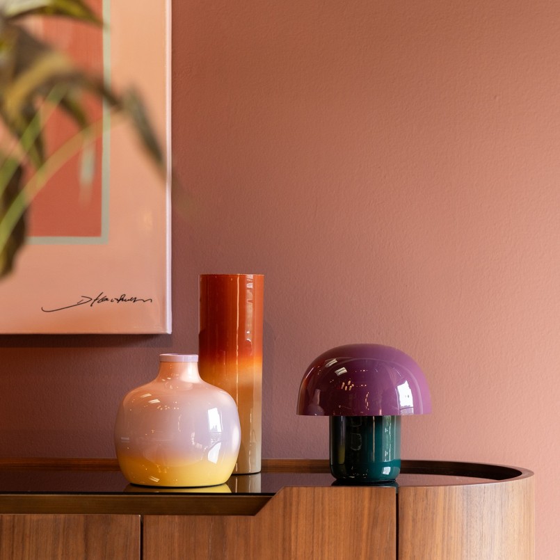 Lampe champignon en acier violet et vert - Mushroom Duo - Kare Design