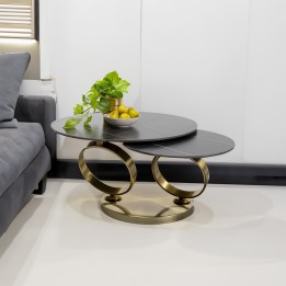 Table basse pivotante dorée et noire - Beverly - Kare Design