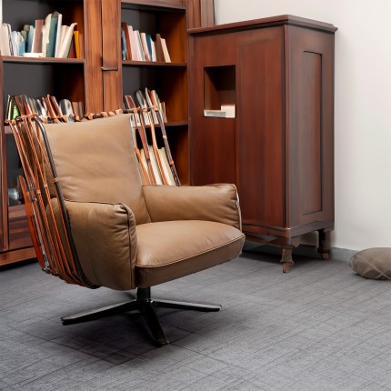 Fauteuil pivotant Paradiso marron Kare Design Fauteuil pivotant Paradiso marron Kare Design