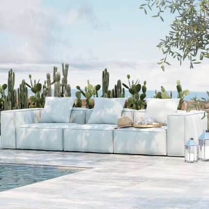 Canapé de jardin Korali Beach 3 places bleu Kare Design