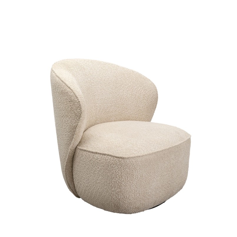 Fauteuil pivotant gris bouclé - Ellie - Kare Design