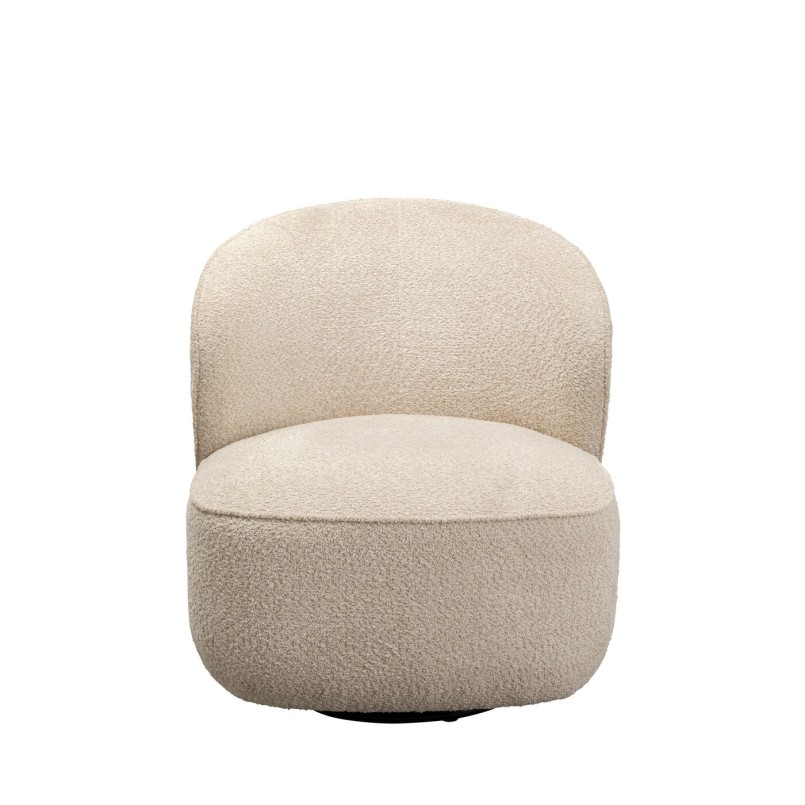 Fauteuil pivotant gris bouclé - Ellie - Kare Design