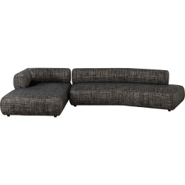 Canapé d'angle gauche en tissu noir et blanc - Bow - Kare Design