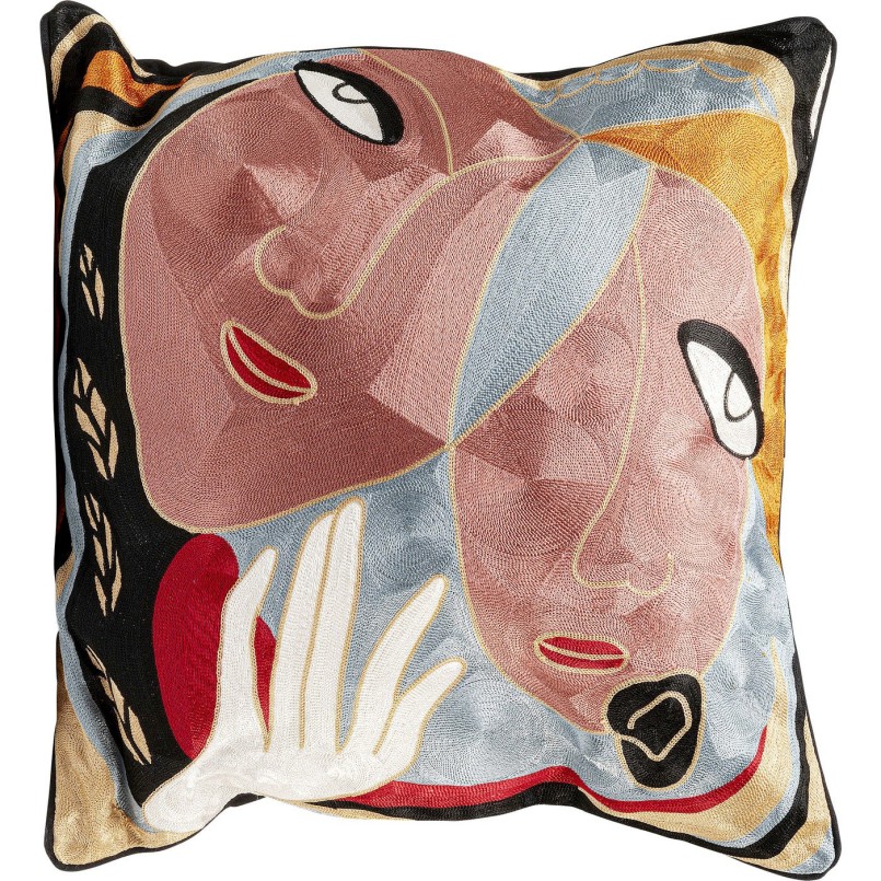 Coussin abstrait deux visages - Art Line - Kare Design