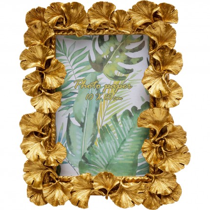 Picture Frame ginkgo leaf gold 17x21cm Kare Design