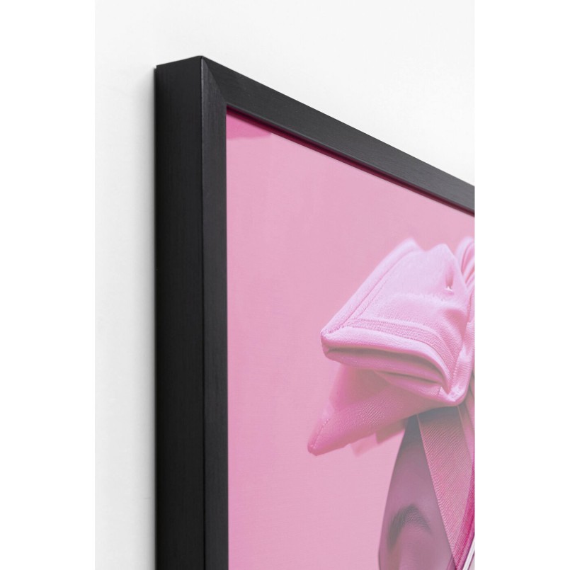 Tableau encadré Pink Woman LED 80x80cm