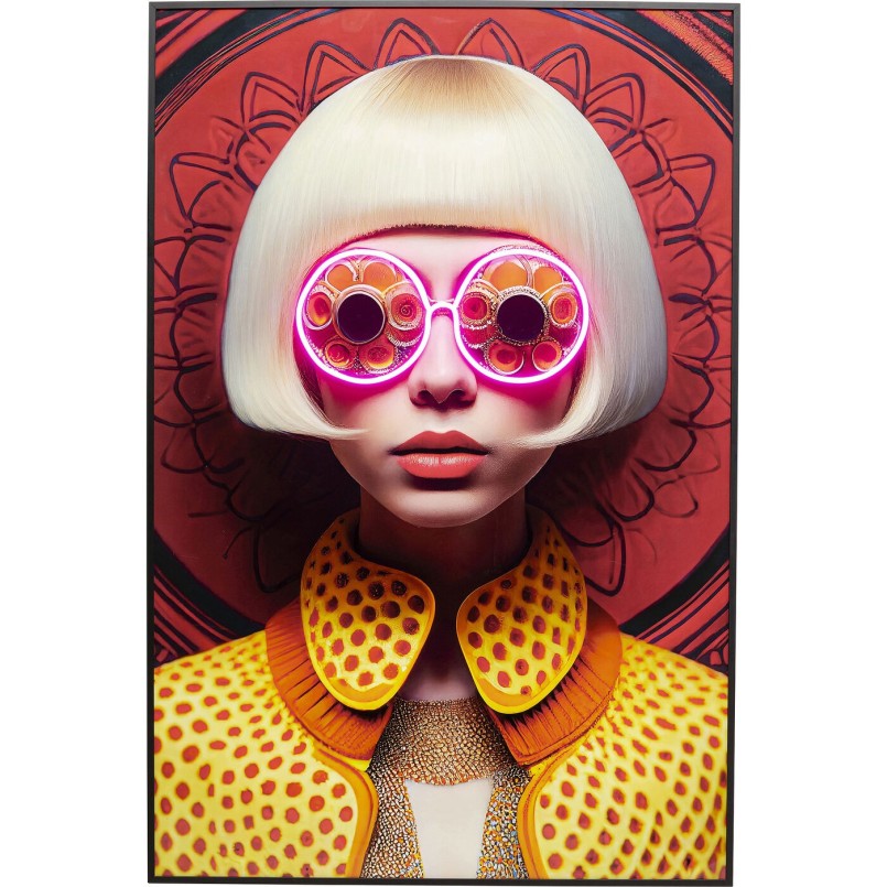 Tableau Fancy Blonde Lady LED 120x80cm