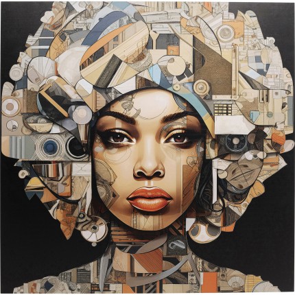 Glass Picture woman Art Geo 120x120cm Kare Design