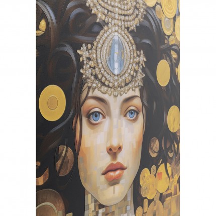 Glass Picture woman Art Nouveau 120x120cm Kare Design
