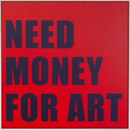 Red and blue square board - Need Money - Kare Design