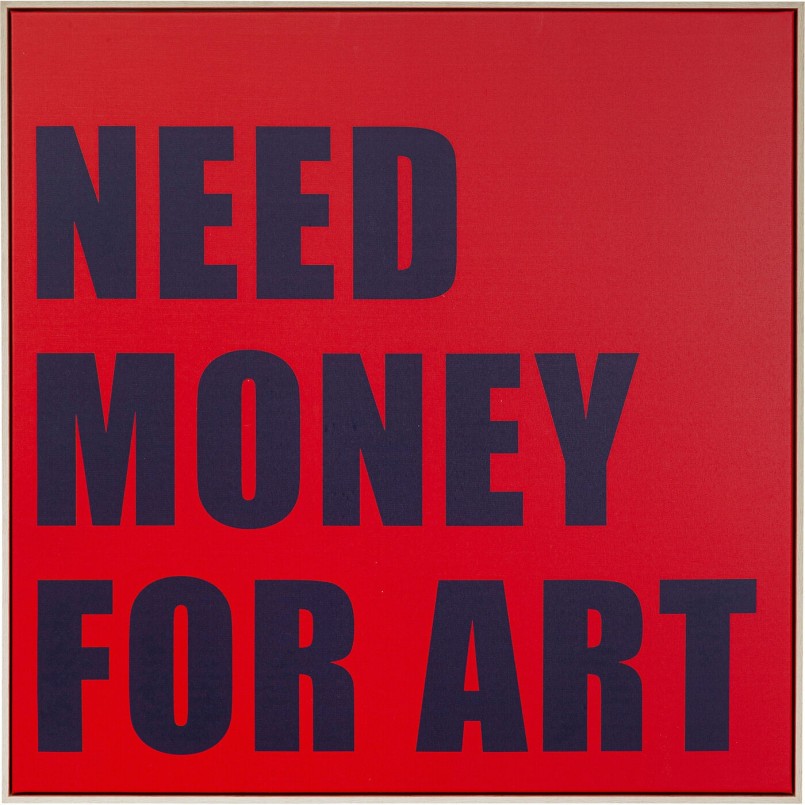 Tableau encadré Need Money 80x80cm