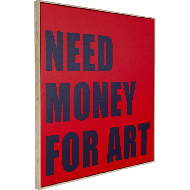 Red and blue square board - Need Money - Kare Design