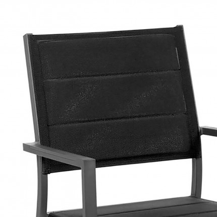 Outdoor chair with armrests Capri black Gescova