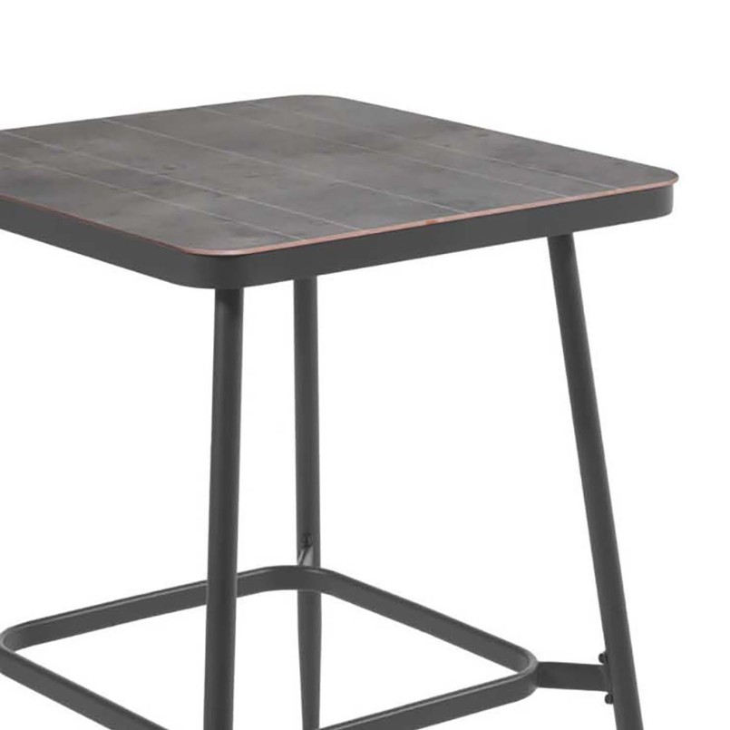 Table de jardin carrée gris anthracite - Basel - Gescova