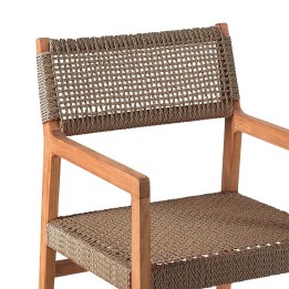 Chaise de jardin en teck et corde brune - Luna - Gescova