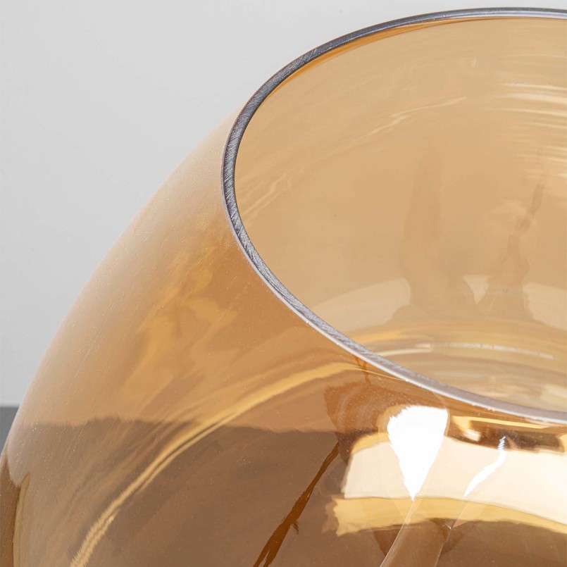 Lampadaire en verre ambré et acier doré - Sphere - Kare Design