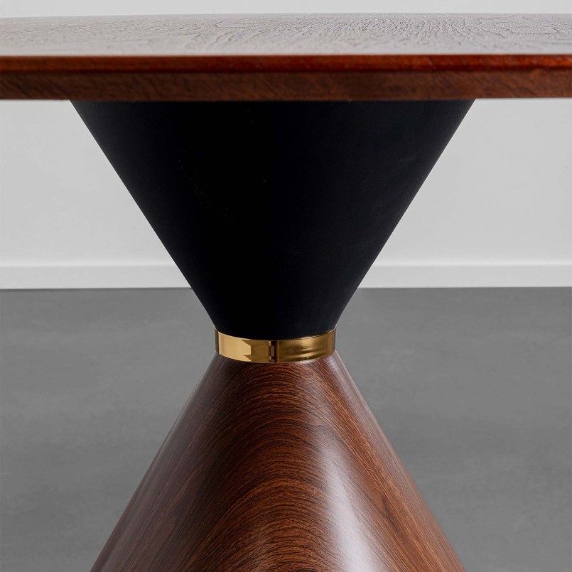 Table à manger ronde en noyer - Cono - Kare Design