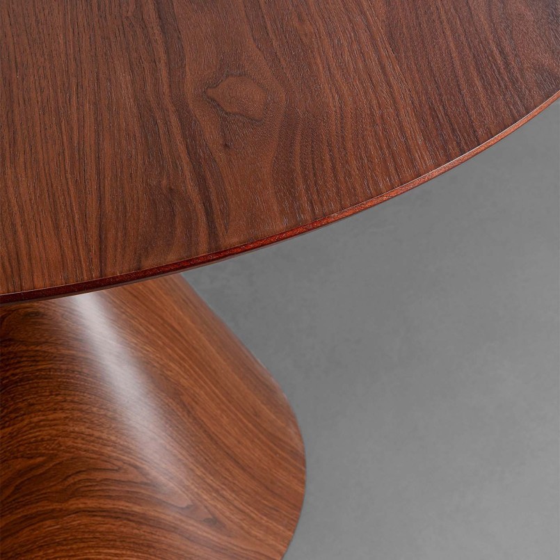 Table à manger ronde en noyer - Cono - Kare Design