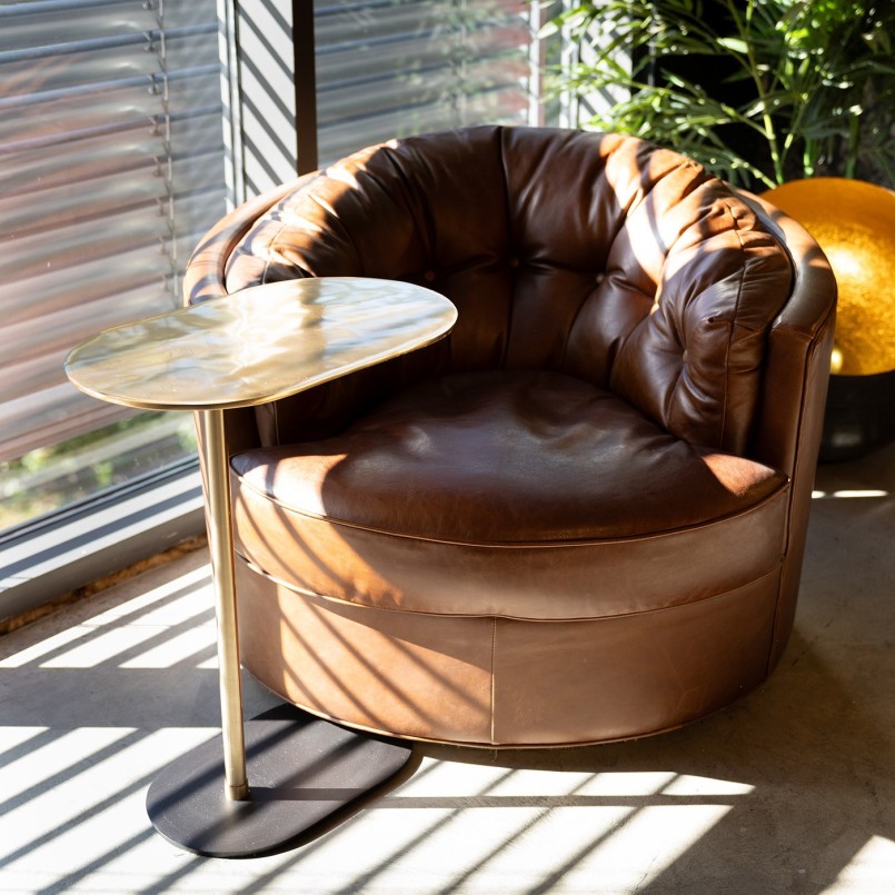 Black and gold steel side table - Slide - Kare Design