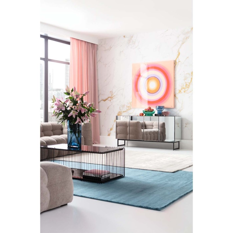 Coffee table in black steel and glass - Wire Double - Kare Design