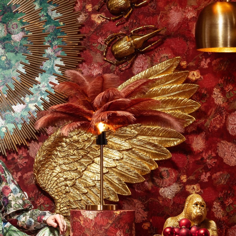 Red feather table lamp - Kare Design