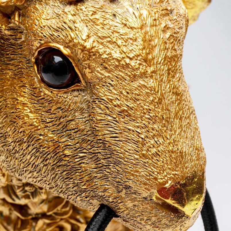 Lampe mouton doré fleurs - Animal - Kare Design