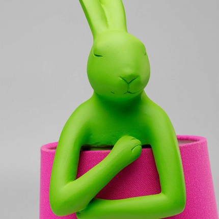 Lampe Animal lapin 50cm verte et rose Kare Design