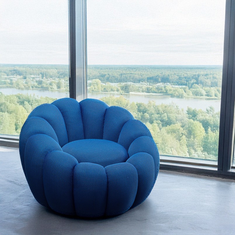 Fauteuil pivotant bleu - Peppo Bloom - Kare Design