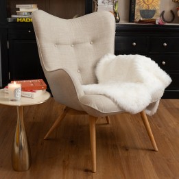 Fauteuil scandinave en tissu crème - Vicky - Kare Design